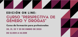 Nueva edición del Curso “Perspectiva de género y drogas» // On line