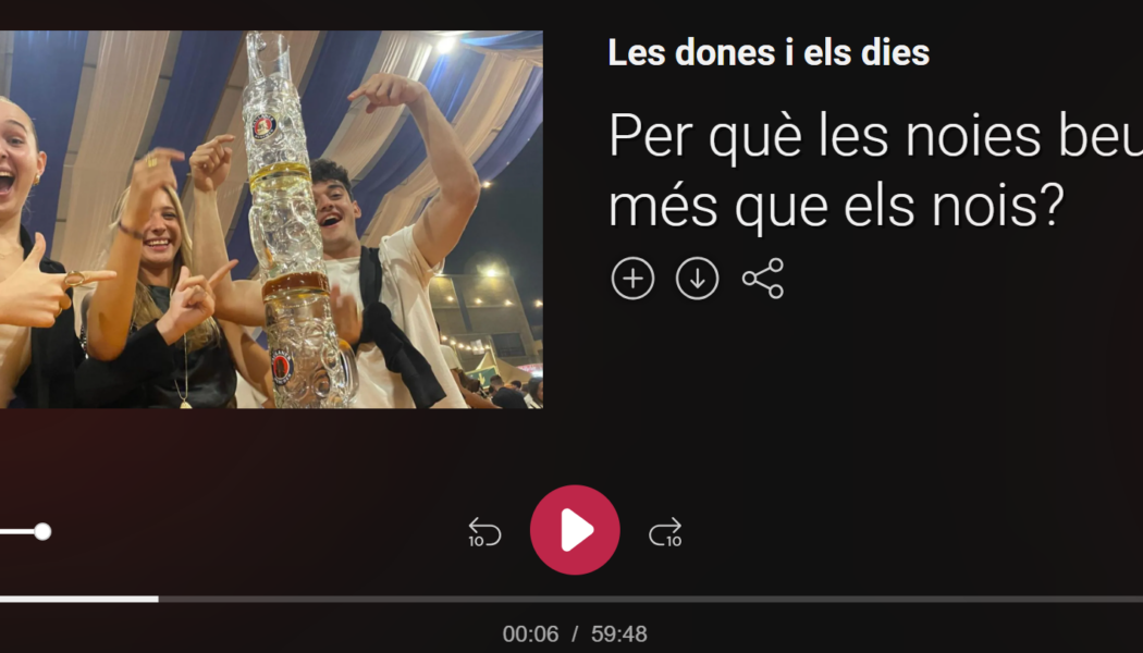 «Per què les noies beuen més que els nois?»: conversa a ‘Les dones i els dies’ (Catalunya Ràdio)