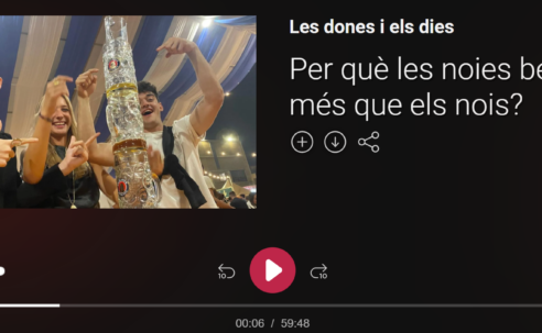 «Per què les noies beuen més que els nois?»: conversa a ‘Les dones i els dies’ (Catalunya Ràdio)