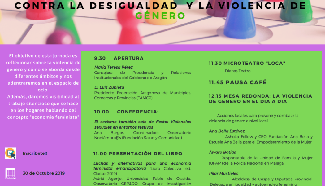 El Observatorio Noctámbul@s de FSC participa en una jornada en Zaragoza en la que se abordará la desigualdad y la violencia de género