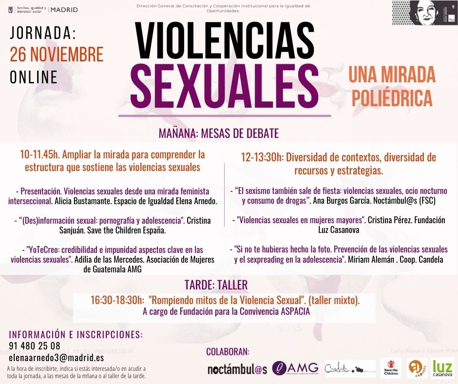 Jornadas "Violencias Sexuales: una mirada poliédrica // Espacio de Igualdad Elena Arnedo de Madrid