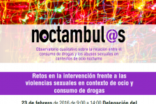 Jornada Retos en la intervención frente a las violencias sexuales en contexto de ocio y consumo de drogas.
