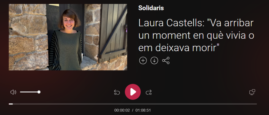 «Va arribar un moment en què vivia o em deixava morir»: conversa a ‘Solidaris’ (Catalunya Ràdio)